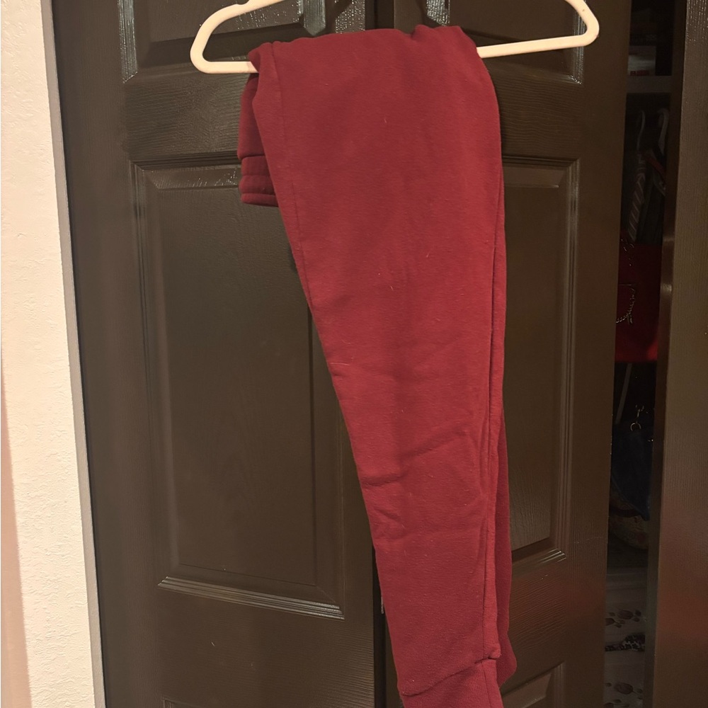 Bottomline Burgundy Fleece Joggers - Picture 2 of 4